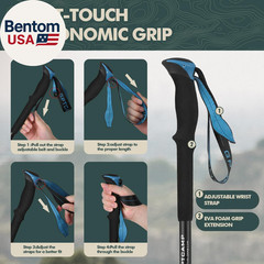 Hiking Sticks,2Pc Trekking Poles Collapsible Hiking Poles,Lightweight Folding Ad