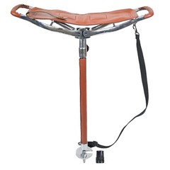 Outdoor Shooting Stick Seat Adjustable Venator Real Leather Tan Walking Seat Men