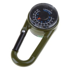 Multifunctional Carabiner with Builted-In Thermometers Outdoor Hook Compasses
