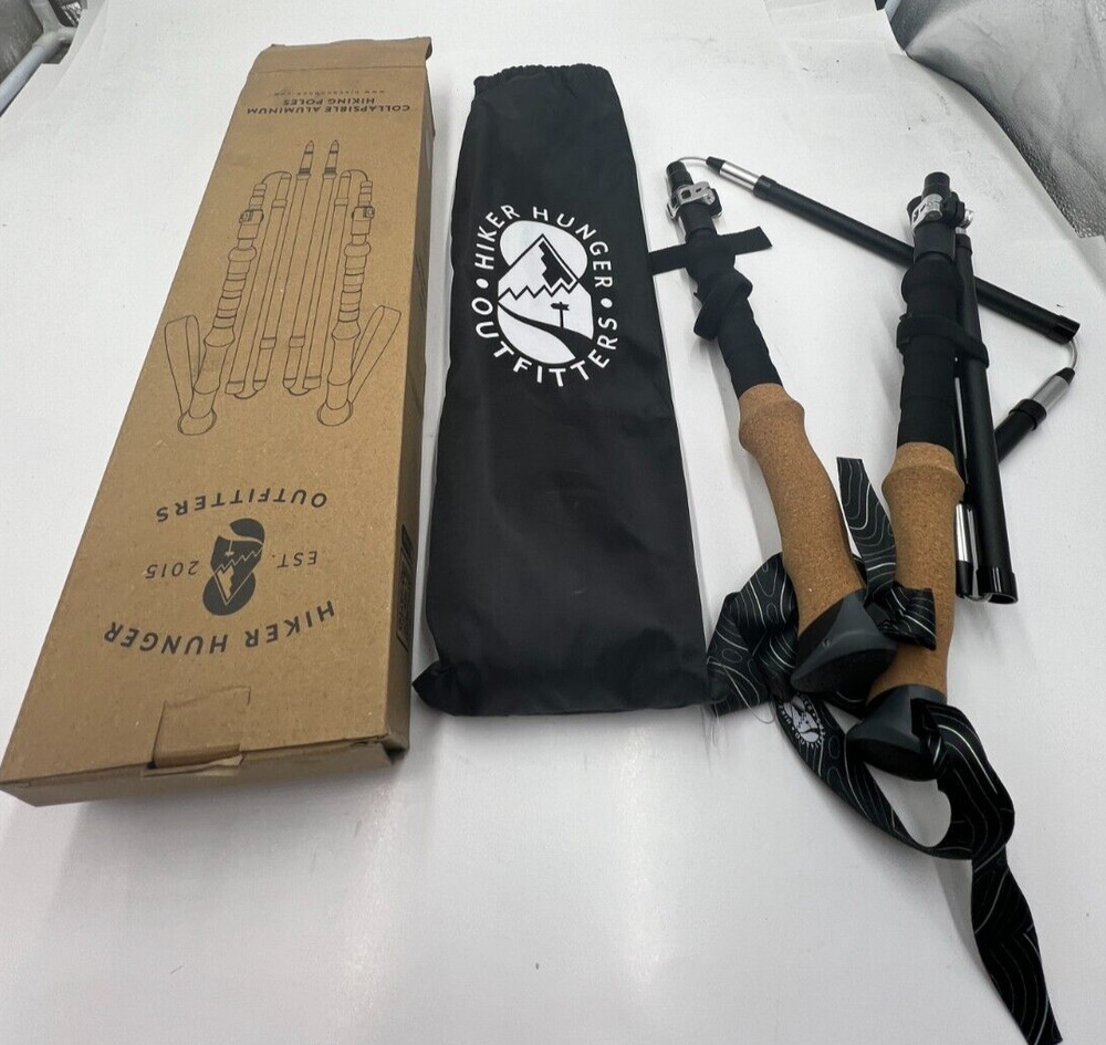 Hiker Hunter Premium Foldable Hiking Poles Small 100-120 cm Black