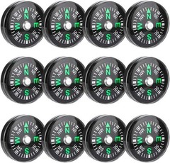 Pocket Compass, 20mm 12pcs Mini Pocket Oil Filled Compass for Hiking Camping …