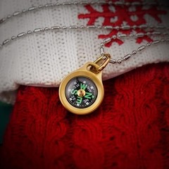 Mini Titanium/Brass Waterproof Pocket Compass for Hiking, Survival & Gifts – Key