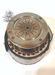3″ Personalized nautical folding magnifier compass direction with leather box