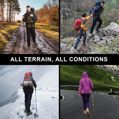 Collapsible Trekking Hiking Poles- 2 Pack Folding Aluminum Walking Sticks with Q