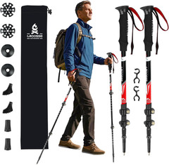 Lightweight Collapsible Trekking Poles for Hiking – 2 Pack Adjustable Hiking Pol