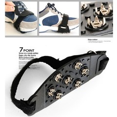 Easy Slip On 7 Tooth Ice Cleats with Outdoor Traction for Snow and Ice