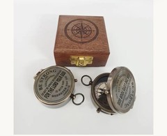 Joshua 1:9 Scripture Compass, Personalized Baptism Graduation Gift in Wooden Box