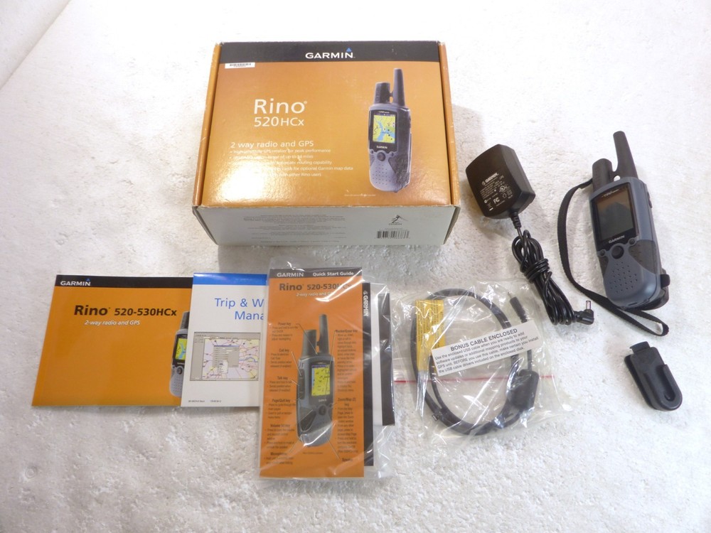 Garmin Rino 520HCx 2-Way Radio & GPS Handheld System w/ Box *WORKS, Bad Battery*