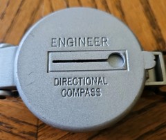 Eddie Bauer Engineer Directional Compass, Silver Metal
