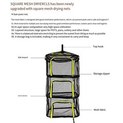 4 Layer Hanging Mesh Net Herb Drying Rack with Carry Bag for Easy Transport