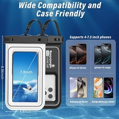 Bungajungle Waterproof Phone Pouch/case 2 Pack IP68 Floating Dry Bag Lanyard