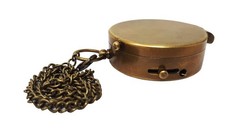 Brass Compass Nautical Pocket Backpacking Compass Leather Case Vintage Campin…