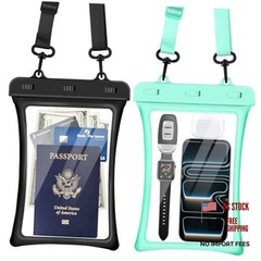 Floatable Waterproof Phone Pouch 2 Pack Up Up to 10.0″-Floatable Black+Green