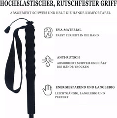 5-Section Carbon Fiber Trekking Poles, Lightweight and Durable 2-Pack, Foldable,