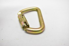 S50-2107KT Locking Carabiner 18kN CE2777 Steel Screw Lock Yellow Zinc Connector