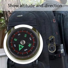 Outdoor Multifunctional Hiking Metal Carabiner Mini Compass Thermometer Keychain