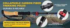 Carbon Fiber Trekking Poles 2-Pack – Lightweight Collapsible Hiking Sticks with
