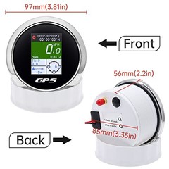GPS Speedometer 85mm 3-3/8″ Digital Boat GPS Speedometer Gauge Waterproof Black