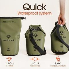 Waterproof Dry Bag – Roll Top Waterproof Backpack Sack Keeps 55L Forest Green