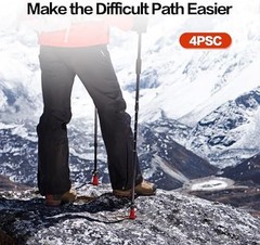Hiking Pole Tips, 4Pcs, Rubber, Wear & Tear Resistant, for Trekking Poles, Walki