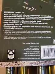 OZARK TRAIL Aluminum Folding Quick Lock 2 PC.Trekking / Hiking Poles W/Cork Grip