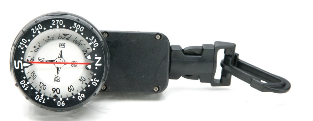 Unbranded Underwater Compass In Rubber Case With HOSE Connection & 25″ Retractor