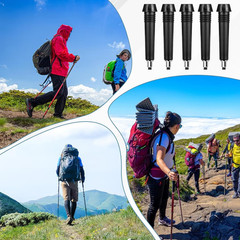 5 Pack Trekking Pole Carbide Tips Universal Hiking Rod End Tip Replacement Walki