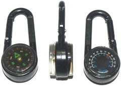 3-in-1 Multifunctional Compass Thermometer Carabiner Keychain for Adventures
