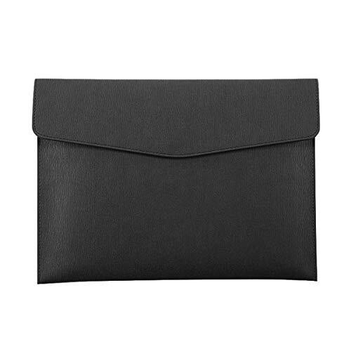 PU Leather A4 File Folder Document Holder Waterproof Portfolio Envelope Black