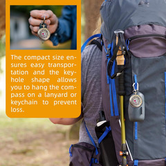 Vintage Steampunk Pocket Compass, Zinc Alloy Camping Survival Compass Hollow Cam