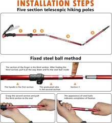 Collapsible Trekking Pole Adjustable Hiking Pole – Aluminum Alloy 7075 Walking S