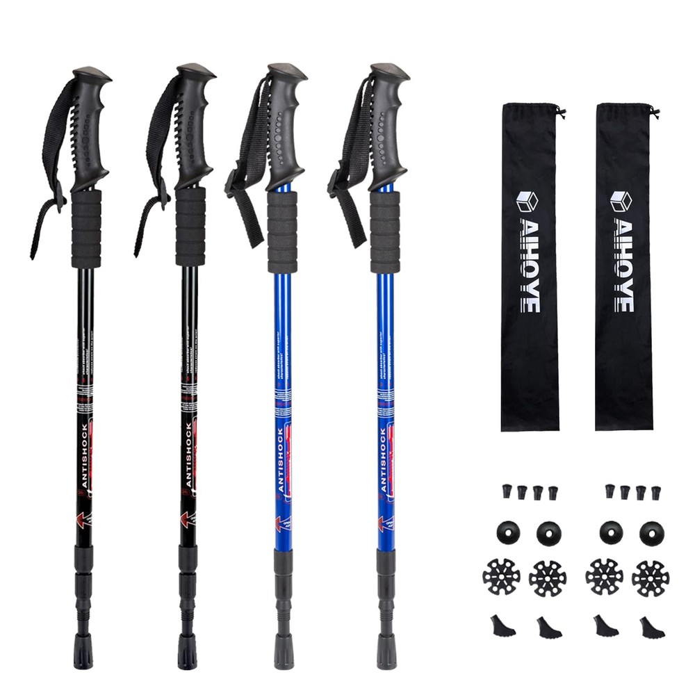 Collapsible Hiking Poles – 4 Pack Lightweight Anti-Shock Adjustable