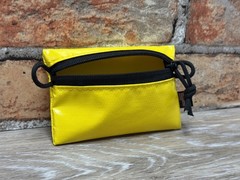 Yellow Mini EDC Pouch USA Made – Trail Wallet Vinyl Zipper Case Stocking Gift