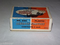VINTAGE 1960-70S THE A LINE PLASTIC LENSATIC COMPASS IN BOX