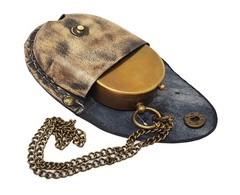 Brass Compass Nautical Pocket Backpacking Compass Leather Case Vintage Campin…