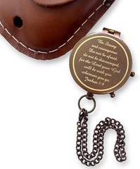 Be Strong and Courageous Engraved Compass, Confirmation Gift Ideas, Baptism Gift