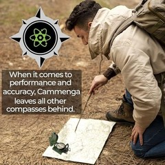 US Military Phosphorescent Lensatic Compass, Olive Drab Waterproof with Pouch