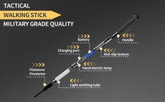 LED Trekking Pole,Lightweight Aluminum Hiking Poles for Women&Men,Collapsible