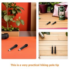 4Pcs Trekking Pole Tips Replacement Durable Carbon Steel Anti Slip Black