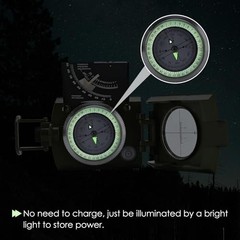 Compass,Outdoor Military Waterproof Lens Sighting Compass,High 4074-Green