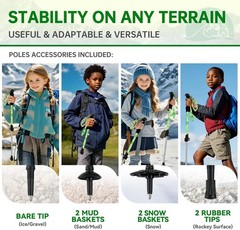 Collapsible Hiking Poles Kids 2 Pack Aluminum Trekking Poles Collapsible Hiking