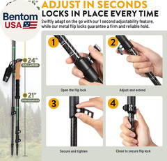 100% Carbon Fiber Trekking Poles by USA Brand – Ultra Strong Lightweight Collaps