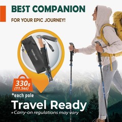 Lightweight Adjustable Trekking Poles with Cork Grip – Compact Hiking Sticks for