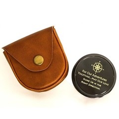 Brass Poem Compass With Leather Case Engrave Adventure Quote Christmas Gift Item