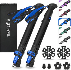 Collapsible Trekking Poles for Hiking – Lightweight Folding Walking Sticks for M