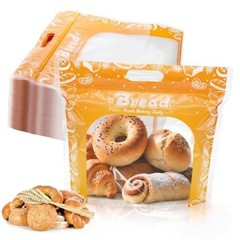 100 Pieces Plastic Bread Bags, 12.6” x 10.6” x 4.3” Zippered Sourdough Bag