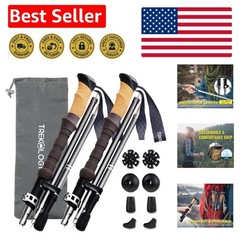 Trek-Z Lightweight Folding Trekking Poles – Adjustable 110-130cm, Compact Design