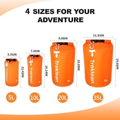 Dry Bag, Waterproof Floating and Lightweight Dry Bags, Roll Top Sack Orange-35L
