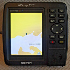 GARMIN GPSMAP 182C MARINE CHART PLOTTER FISHFINDER GPS UNIT w/ KNOBS & COVER