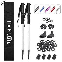 TheFitLife Nordic Walking Trekking From 26″ (65 cm) to 51.2″ (130 cm), Silver